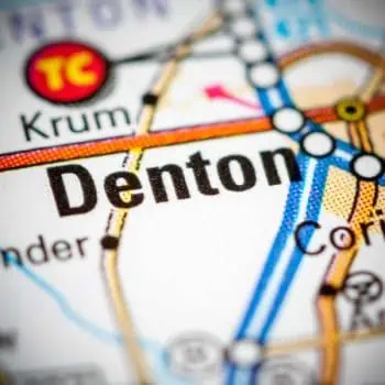 Denton Texas on a map